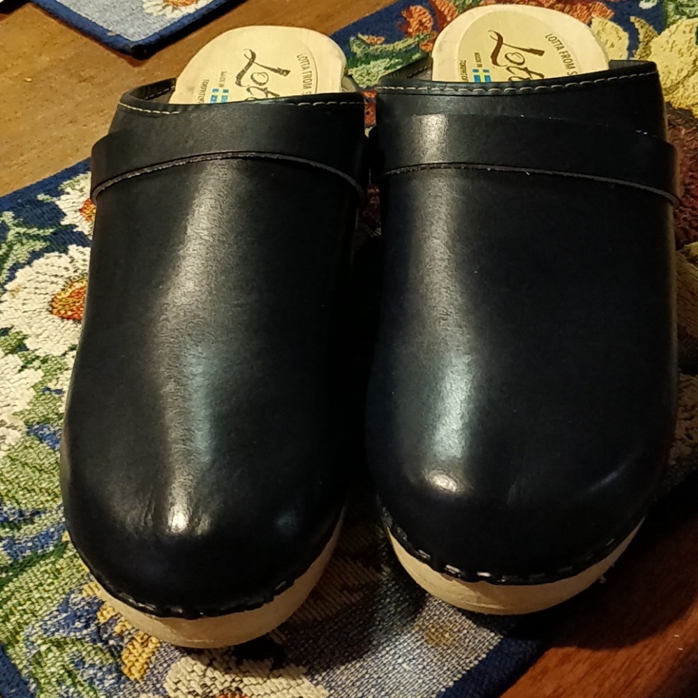 Lotta's wooden leather Clogs size 41